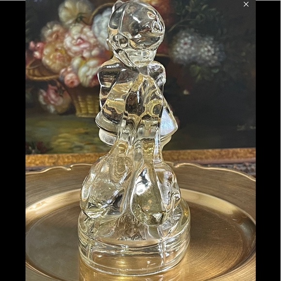 Vintage Hummel LE Smith clear glass girl with geese